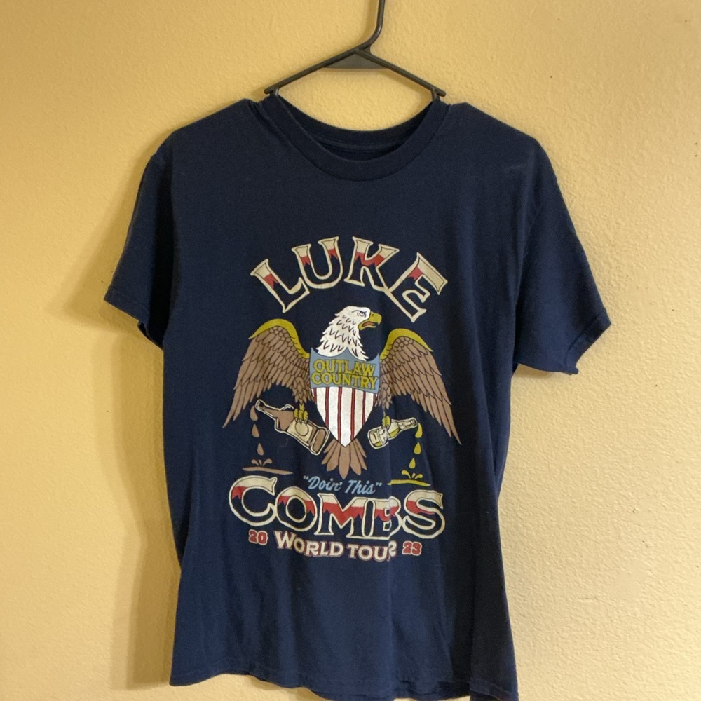 Blue Graphic T-Shirt with Eagle Design